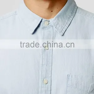 White Denim Short Sleeve Casual Shirt thumbnail-2