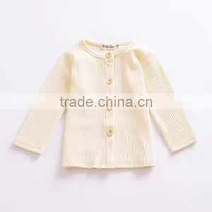 S33612W Children Cardigan Striped Pure Color Cardigan Sweater thumbnail-6