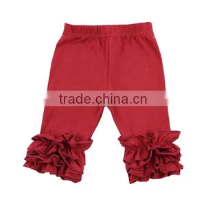 2017 New Arrive Cotton Kids Clothing Ruffle Pants Girl Ruffle Icing Capri thumbnail-1