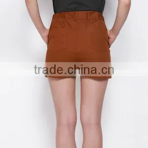 EY0586P High Waist Fashion Design Hem Shorts for Women Wholesale thumbnail-3