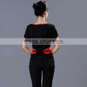 Custom Juqian Brand Chantilly Cotton and Polyester Mix Beauty SPA Uniform Suit thumbnail-4
