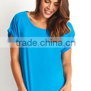 Next Level Apparel Women's Roll Sleeve Dolman Tee - 60% Combed Ring-spun, 40% Polyester Jersey and Comes With Your Logo thumbnail-2