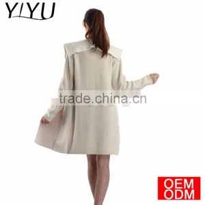 Wholesale 2017 Fall Winter Women Turndown Collar Knitted Long Cardigans Sweater thumbnail-5