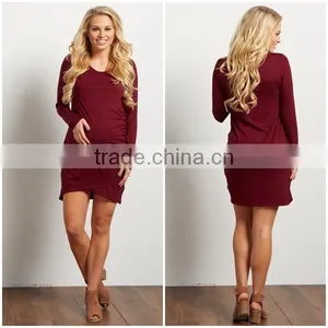 New Collection Fashion Long Sleeve Side Ruched Wholesale Maternity Clothes thumbnail-1