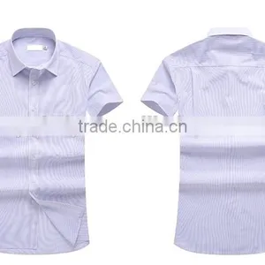 The New 2016 Summer Men's Short Sleeve Shirts Business Professional Tooling No-iron White Stripe Shirts Han Edition thumbnail-1