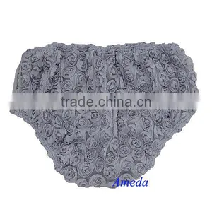 Romantic Silver Gray Rosettes Bloomers 6M-3Y thumbnail-1