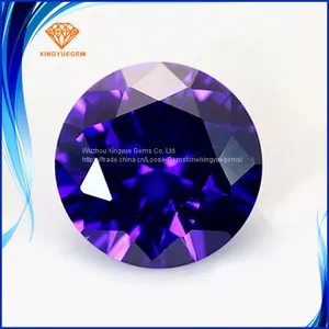 Factory Wholesale Cubic Zirconia 2A 3A 5A , Round Shape Amethyst Color Cubic Zirconia Stone, Customized Make Welcome thumbnail-1
