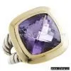 Sell DY 18K Gold and Sterling Silver With Amethyst Cable Ring thumbnail-1