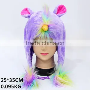 Hot Sale Japan Designs Unicorn Anime Cute Colorful Plush Hat thumbnail-3