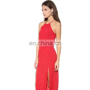 Fashionable off Shoulder Tie Neck Designer One Piece Women Party Dress thumbnail-2