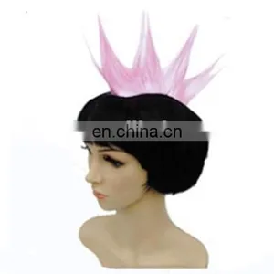 MCW-0420 Party Masquerade Synthetic Short Women Black and Pink Punk Wig thumbnail-1