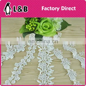 Width 1-3cm White Polyester Embroidery Lace Trim Dyeable thumbnail-4