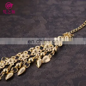 Tribal Egyptian Rhinestone Red and Blue Belly Dance Necklace Jewelry Accessory P-9004# thumbnail-3