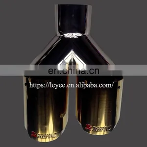 Rolled Slanted Angle Cut Oval 304 Stainless Steel Racing Car Round Resonated Rolled Titanium Exhaust Pipe Tip thumbnail-1