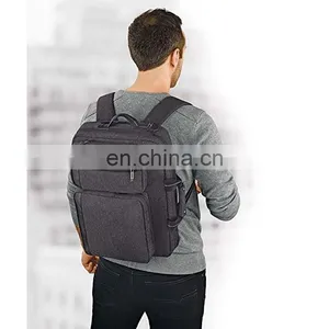 Grey 15.6" Laptop Hybrid Briefcase Backpack thumbnail-4