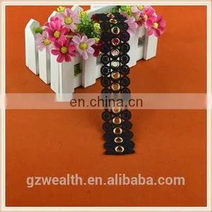 Fashion Design Polyester Lace Trim With Eyelets for Garment Trims thumbnail-1