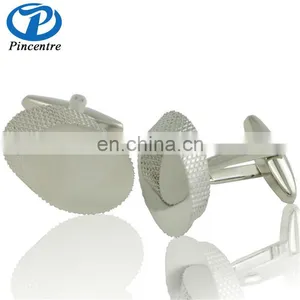 China Cheap Silver Plated Custom Stainless Steel Blank Cufflinks thumbnail-1