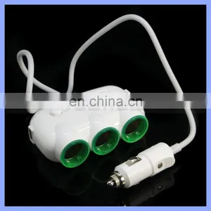 3Way Car Cigarette Lighter Socket Splitter DC Power Charger Adapter 2 USB Port 12V/24V thumbnail-1
