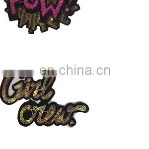 Eco-Friendly Feature and Embroidered Sequin Letter Word Applique thumbnail-2