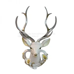 Home Decor Creative Products European-style Retro Imitation Animal Deer Head Wall Wall Wall Hanging Wall Decoration Resin Home Style Crafts thumbnail-5