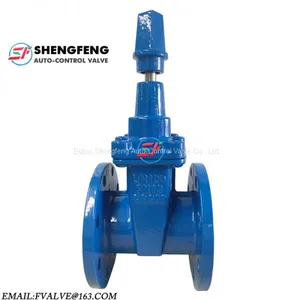 DIN F4 PN16 PN10 NBR GGG50 Cast Iron Sluice Gate Valve thumbnail-1