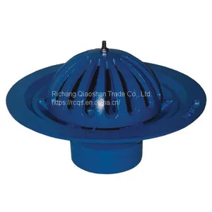 Ductile Iron Full-flow 180 Degrees Vertical Roof Outlet – Center Bolt With the Dome or Flat Grate thumbnail-1