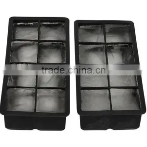 8 Holes Silicone Ice Cube Tray, Square Grid Ice Maker thumbnail-1