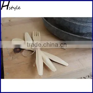 Factory Sale Fancy Handle Disposable Wooden Knife Fork Spoon SPT013B thumbnail-2