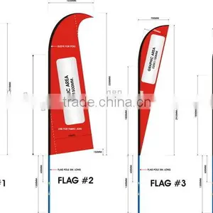 Feather Flag Advertising Flying Beach Flag , Teardrop Flag With Ground thumbnail-1