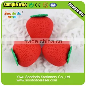 New Arrival Novelty Strawberry Shape Mini 3D Eraser thumbnail-5
