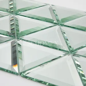 Schomex Wholesale Triangle Square Strip Mirror Glass Mosaic Tiles For Backsplash Bathroom Wall thumbnail-3