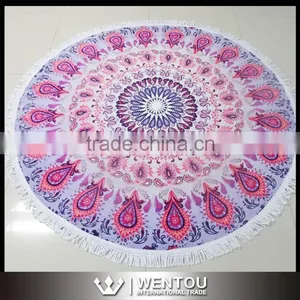 Round Shape Woven Technics Tassel Round Beach Towel Quality Choice thumbnail-1