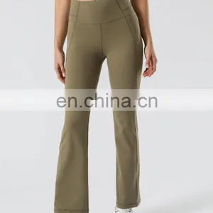 Wholesale Most Hot Sweat-Wicking Casual Flare Women Fitness Sports Pants Workout Gym Clothing Training Pants thumbnail-5