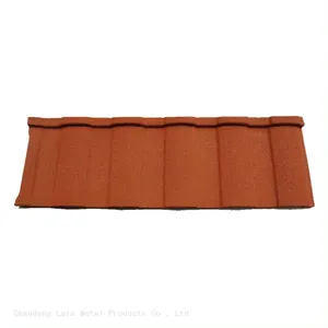 Stone Coated Metal Roofing Tile Prices in China Suppliers Dark Red Nigeria Stone Coated Steel Roof Tile thumbnail-2