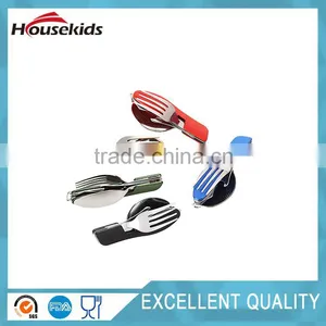 Outdoor Camping Tableware Stainless Steel Folding Fork Knife Spoon Sets Picnic C thumbnail-5
