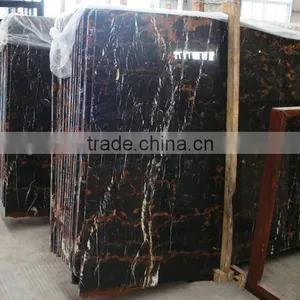 Good Price Natural Polished Black Gold Marble Tiles thumbnail-6