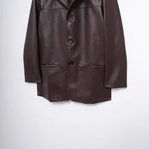 New Style Women's Clothing - European Style Fashion, Simple and Elegant, With a Touch of Old Money Style Leather Jacket and Blazer. thumbnail-4