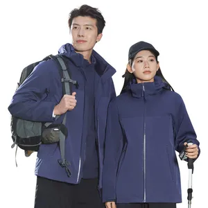 Customized Logo Three in One Double Layer Soft Shell Raincoat Waterproof Breathable Windproof Outdoor Stormtrooper thumbnail-3