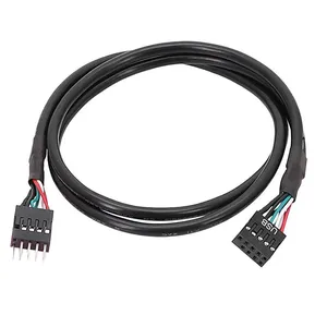 USB 2.0 9Pin Header Extension Cable Black Dual-Isolated Shielded Wire thumbnail-3
