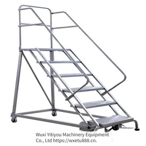 rl Type Mobile Climbing Ladder. High-quality Automatic Braking Goods-picking Work Platform Ladders for Sale thumbnail-1