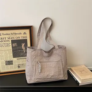 Single Shoulder Women's Cloth Bag, Large Capacity, Lazy Style, Fashionable Shopping Bag, Commuting Simple Nylon Cloth Women's Bag, Cloth Bag thumbnail-2