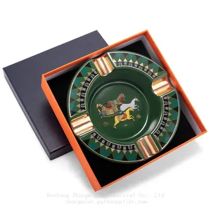 Wholesale Custom Ceramic Ashtray in Different Shapes, Colour and OEM LOGO thumbnail-2