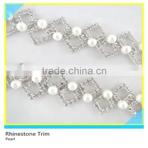 Fabulous 888 Crystal Rhinestone Pearl Silver Chain For Wedding Decoration thumbnail-1