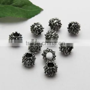 Popular Drum Shape Anti-silver Large Hole Metal Beads, Zinc Alloy Bracelets & Necklaces Beads Accessories thumbnail-1