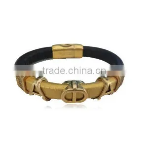 Magnetic Leather Handmade Bracelet Bangle Alpha Phi Alpha Divine Bracelets,APA Greek Customized Fraternity Sorority Jewelry thumbnail-1