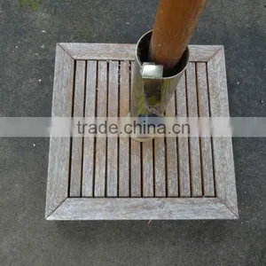 2.7m Wooden Outdoor Umbrella for Garden Patio Market Shade With Base thumbnail-5