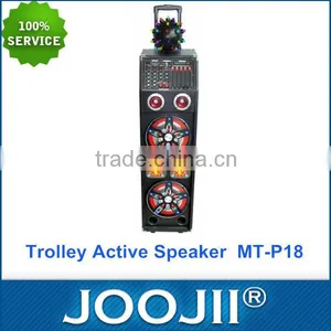 Multifunctional Trolley Active Speaker With Rechargable Battery, Karaoke Player Active Speaker With Disco Laser Light thumbnail-1