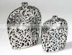 Silver Plating Ceramic Vase thumbnail-1