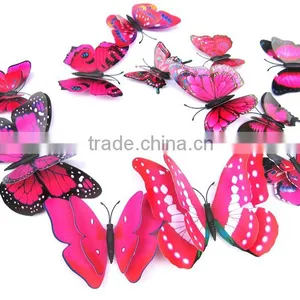 Alforever 12 Pcs per Bag Double-deck 3D Pvc Butterflies Wall Decals thumbnail-4