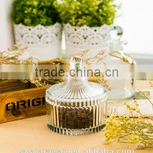 Creative Tea Coffee Sugar Candy Jar Storage Glass Bowl With Lid thumbnail-1